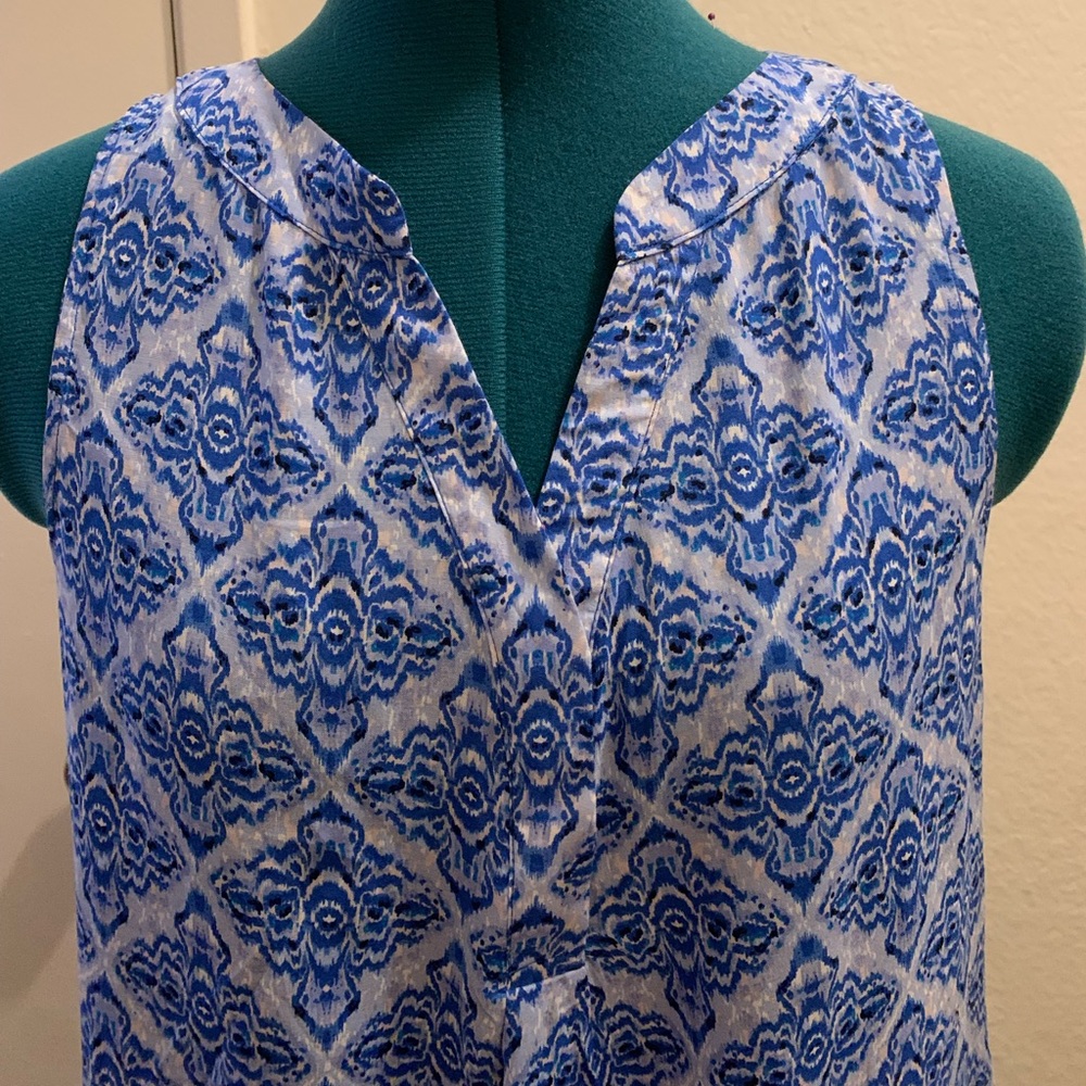 KENAR Blue V- neck Top S